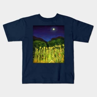 Malawi at Night -Cornfield Under the Moon Kids T-Shirt